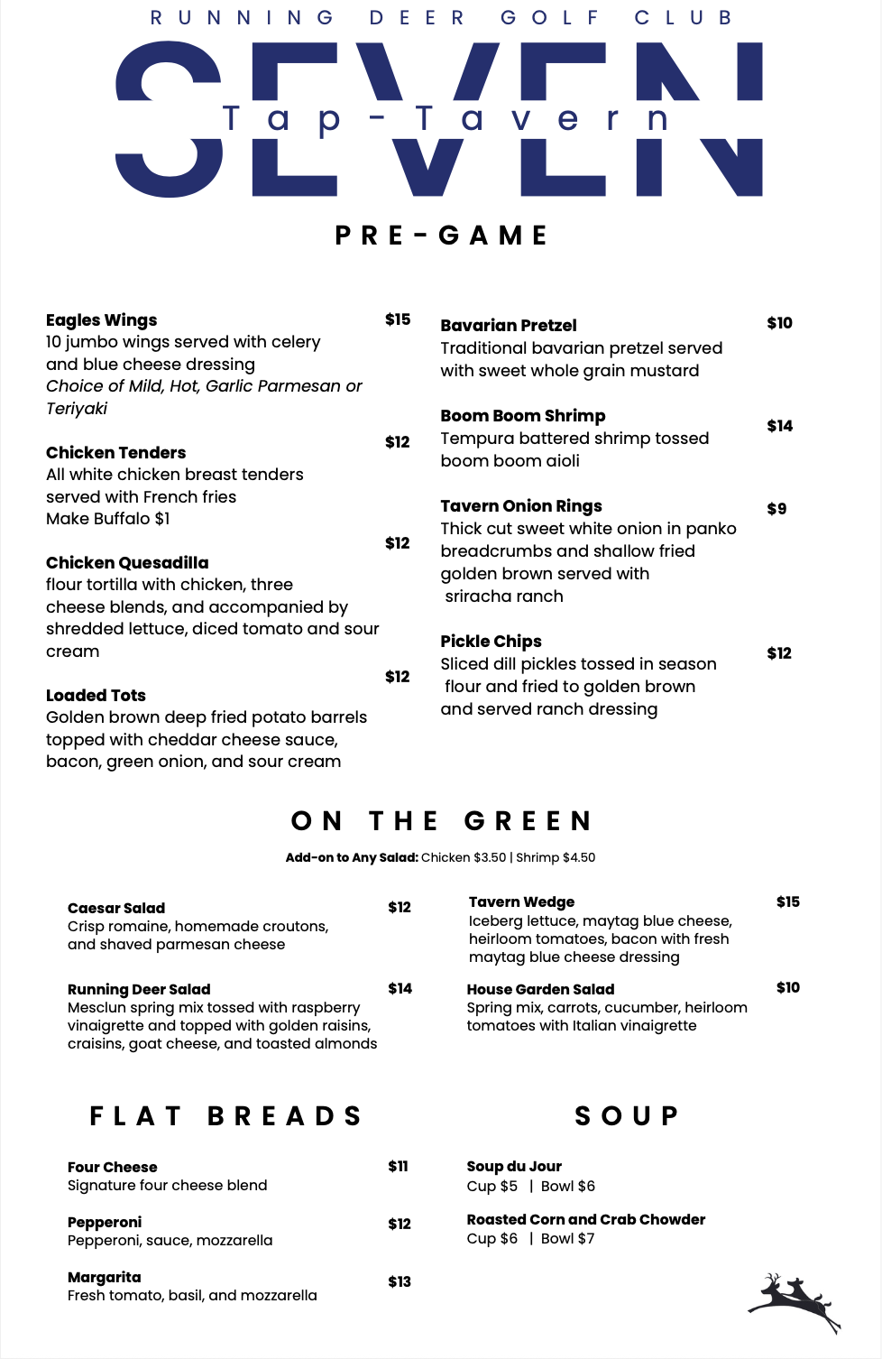 Seven Tap-Tavern Menu Page 1