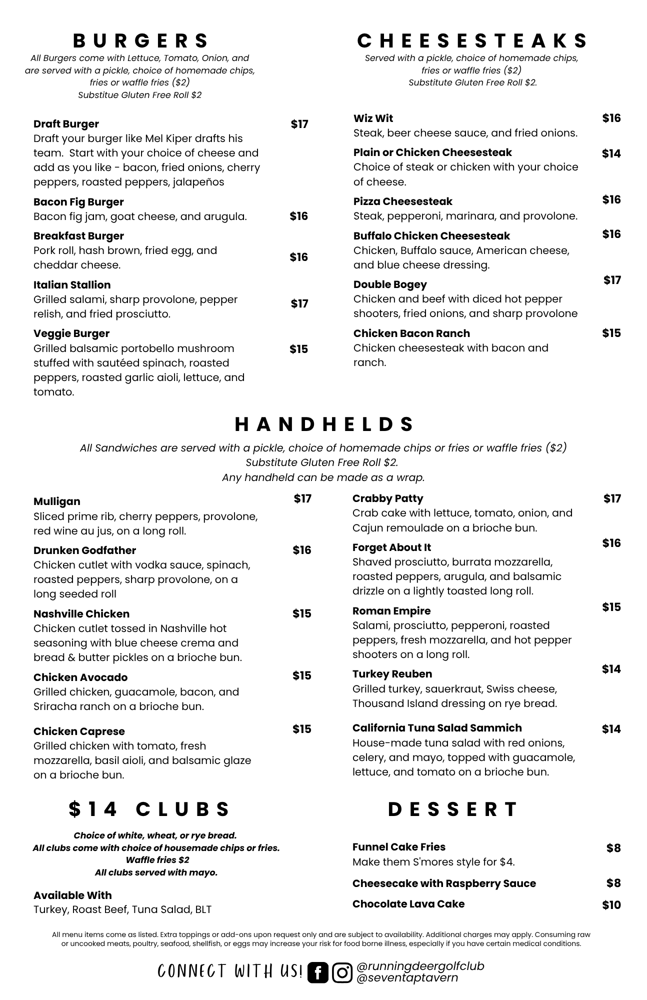 Seven Tap-Tavern Menu, Page 2