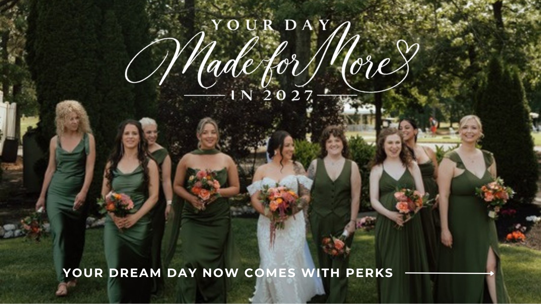 Your Day, Made for More in 2027 — wedding perks at Running Deer Golf Club